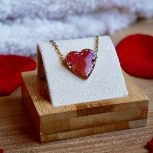 Eclat - Bracelet - Coeur en pétale de rose (Doré) - Personnalisable