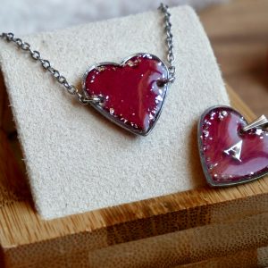 Eclat - Bracelet - Coeur en pétale de rose (Argenté) - Personnalisable