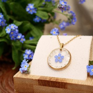 Collier - Forget-me-not - Léonie - Myosotis 💙 (Doré)